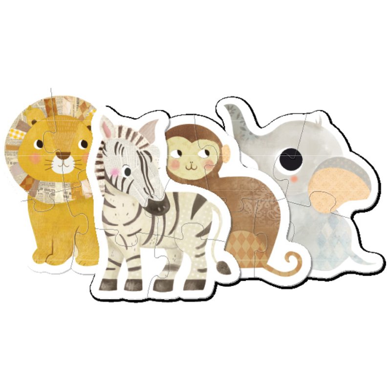 APLI kids kinderpuzzel Mijn eerste savanne, 16 stuks, karton 2 mm